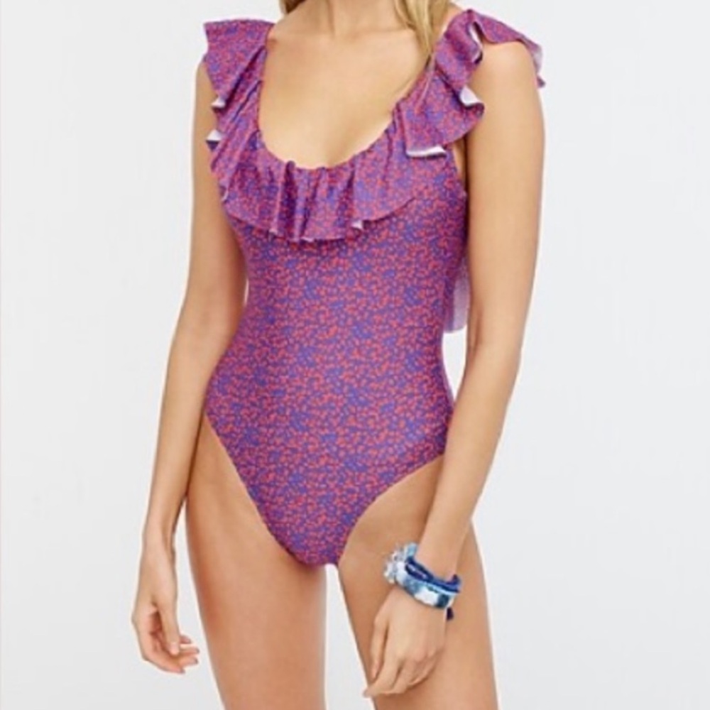 J. Crew Liberty Ruffle Scoopback One Piece